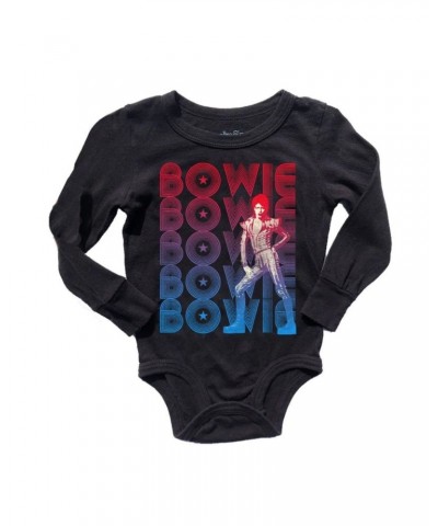 David Bowie Bowie Repeat Long Sleeve Onesie $16.66 Kids