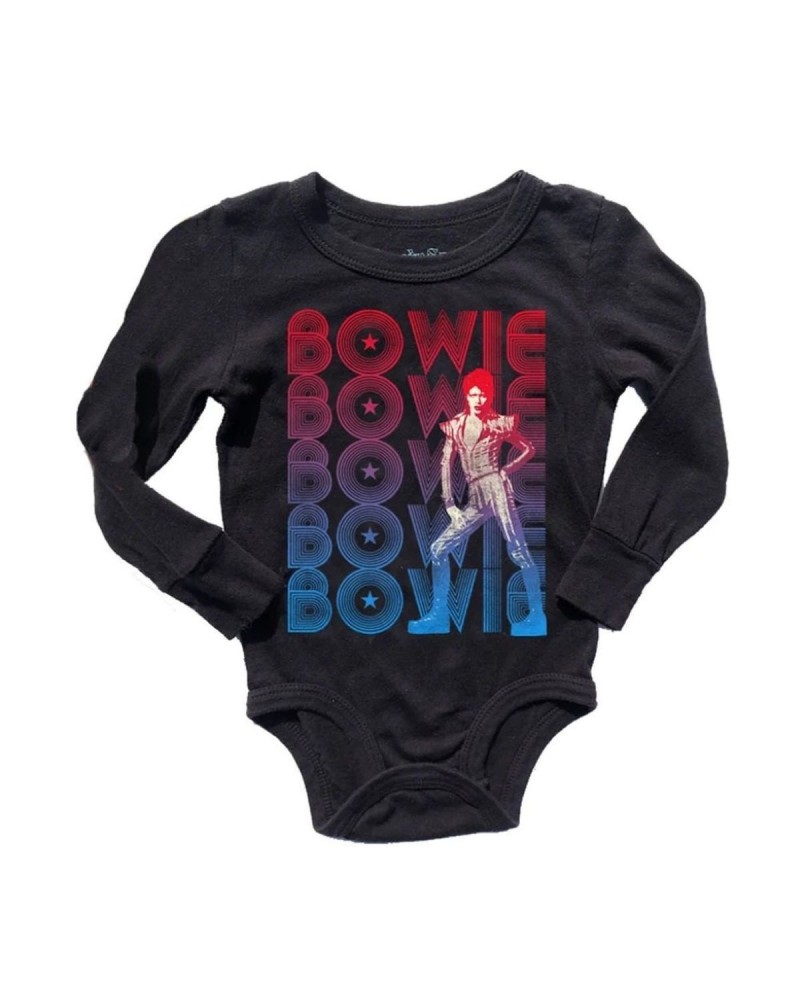 David Bowie Bowie Repeat Long Sleeve Onesie $16.66 Kids