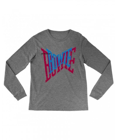 David Bowie Heather Long Sleeve Shirt | Double Logo Shirt $13.78 Shirts