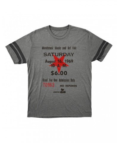 Woodstock T-Shirt | Music And Art Fair Ticket Stub Design Football Shirt $11.20 Shirts