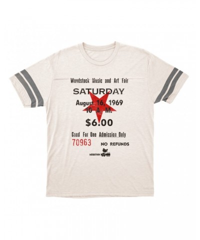 Woodstock T-Shirt | Music And Art Fair Ticket Stub Design Football Shirt $11.20 Shirts