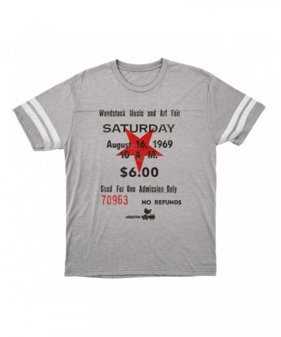 Woodstock T-Shirt | Music And Art Fair Ticket Stub Design Football Shirt $11.20 Shirts