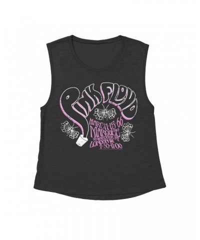 Pink Floyd Ladies' Muscle Tank Top | Marquee 1966 Concert Flyer Logo Distressed Shirt $14.17 Shirts