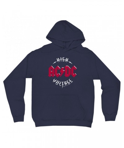 AC/DC Hoodie | High Voltage Red Logo Distressed Hoodie $17.58 Sweatshirts