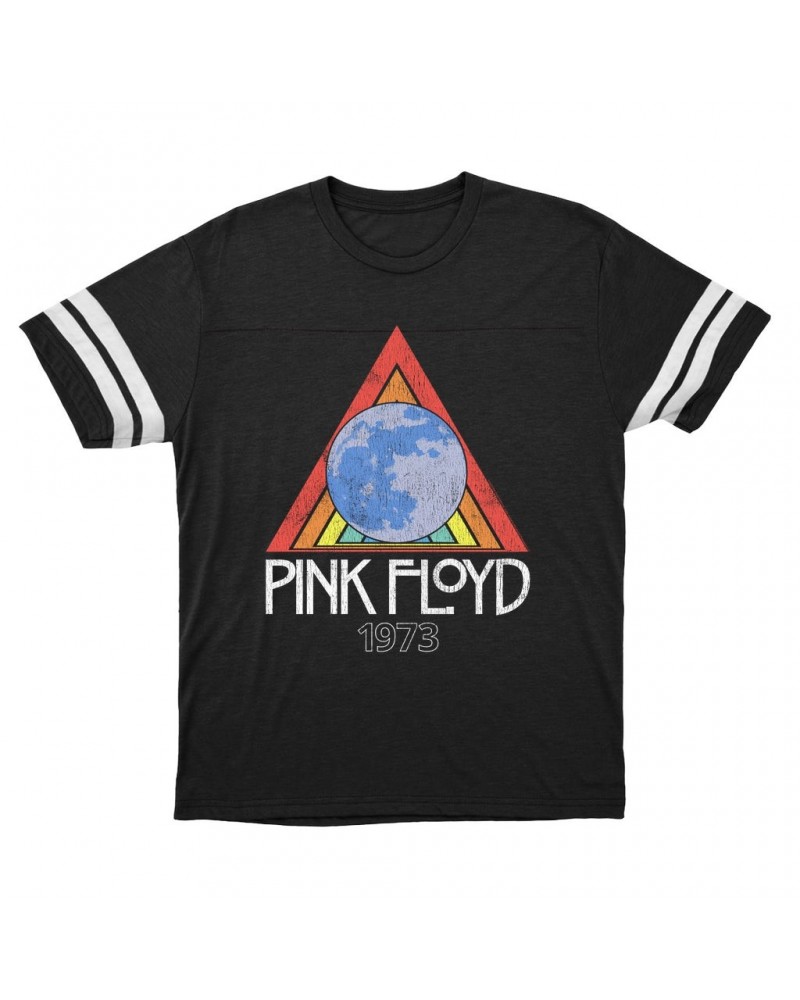 Pink Floyd T-Shirt | 1973 Gone Global Distressed Football Shirt $15.49 Shirts