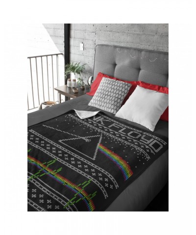 Pink Floyd Sherpa Blanket | Dark Side Of The Moon Holiday Needlepoint Blanket $28.68 Blankets