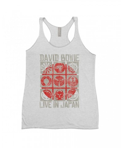 David Bowie Ladies' Tank Top | Reverse Live In Japan Design Distressed Shirt $10.42 Shirts