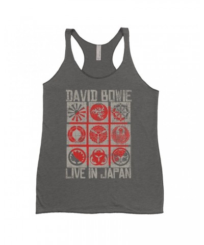 David Bowie Ladies' Tank Top | Reverse Live In Japan Design Distressed Shirt $10.42 Shirts