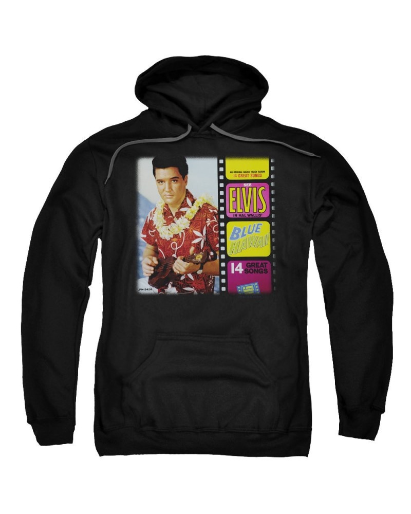 Elvis Presley Hoodie | BLUE HAWAII ALBUM Pull-Over Sweatshirt $14.40 Sweatshirts