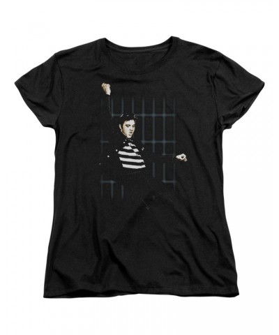 Elvis Presley Women's Shirt | BLUE BARS Ladies Tee $8.28 Shirts