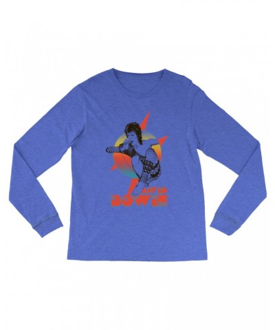 David Bowie Heather Long Sleeve Shirt | Bowie Performing Colorful Design Shirt $11.68 Shirts