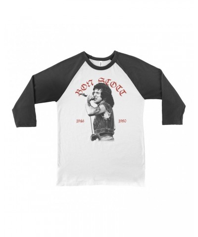 Bon Scott 3/4 Sleeve Baseball Tee | Old English 1946-1980 Shirt $11.68 Shirts