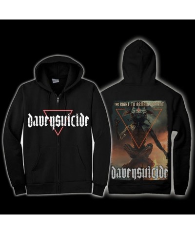 Davey Suicide The Right to Remain Defiant Zip Up Hoodie $14.40 Sweatshirts