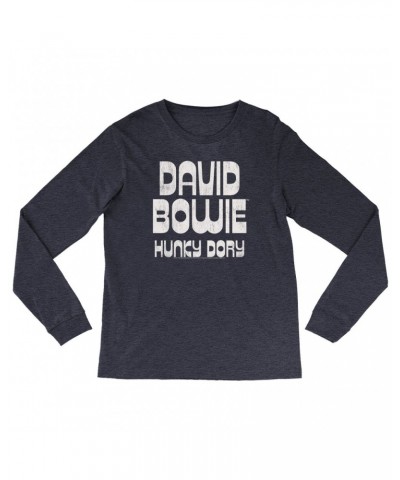 David Bowie Long Sleeve Shirt | Hunky Dory Logo Distressed Shirt $11.98 Shirts