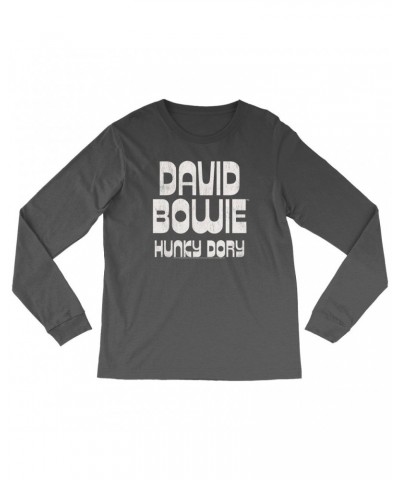 David Bowie Long Sleeve Shirt | Hunky Dory Logo Distressed Shirt $11.98 Shirts