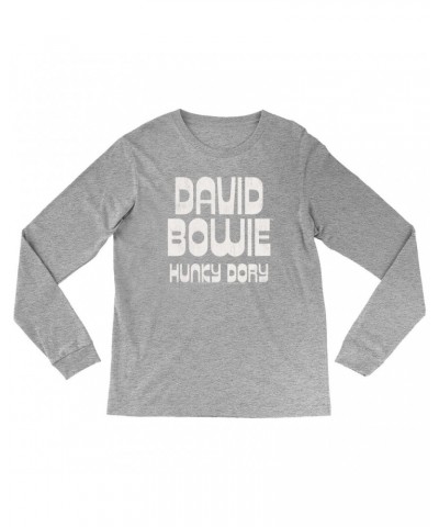 David Bowie Long Sleeve Shirt | Hunky Dory Logo Distressed Shirt $11.98 Shirts