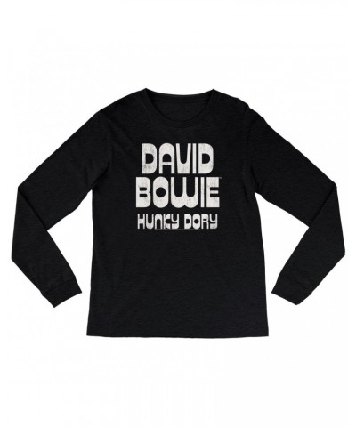 David Bowie Long Sleeve Shirt | Hunky Dory Logo Distressed Shirt $11.98 Shirts