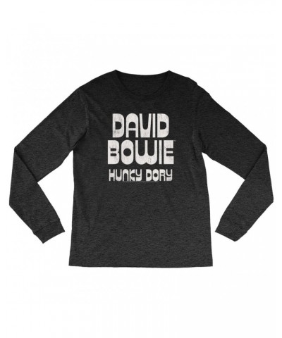 David Bowie Long Sleeve Shirt | Hunky Dory Logo Distressed Shirt $11.98 Shirts