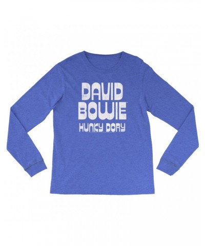 David Bowie Long Sleeve Shirt | Hunky Dory Logo Distressed Shirt $11.98 Shirts