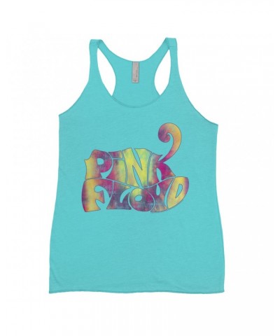 Pink Floyd Bold Colored Racerback Tank | Tie Dye Groovy Logo Distressed Shirt $11.00 Shirts