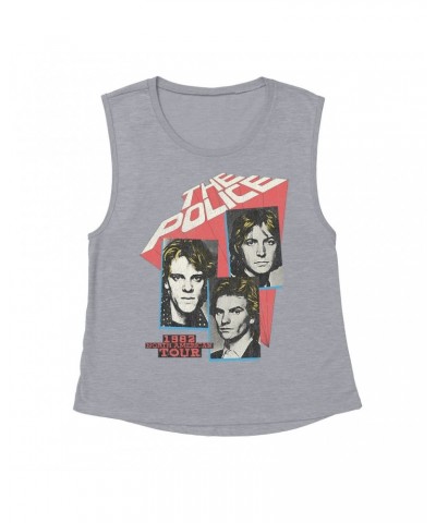 The Police Ladies' Muscle Tank Top | 1982 North American Tour Distressed Shirt $14.83 Shirts