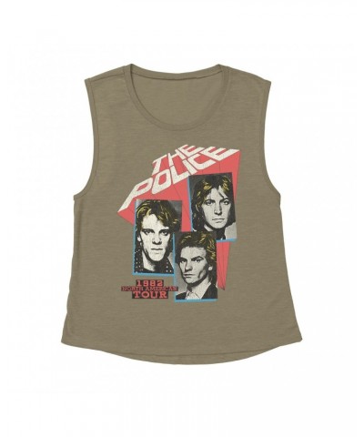 The Police Ladies' Muscle Tank Top | 1982 North American Tour Distressed Shirt $14.83 Shirts