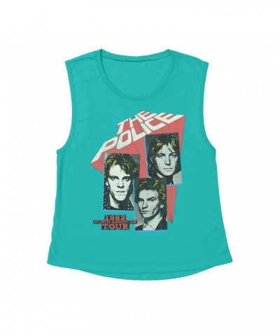 The Police Ladies' Muscle Tank Top | 1982 North American Tour Distressed Shirt $14.83 Shirts