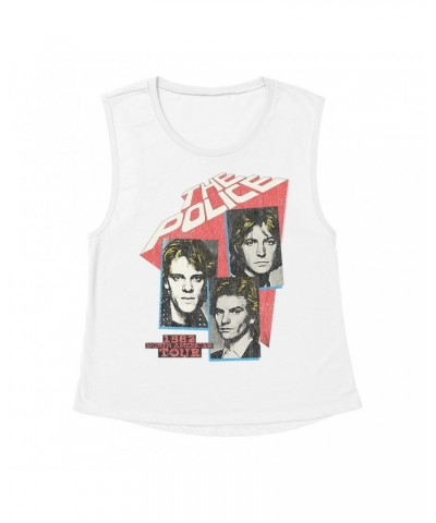 The Police Ladies' Muscle Tank Top | 1982 North American Tour Distressed Shirt $14.83 Shirts