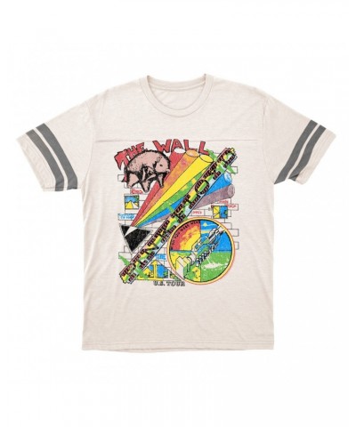 Pink Floyd T-Shirt | The Wall U.S. Tour Sketch Distressed Football Shirt $16.15 Shirts