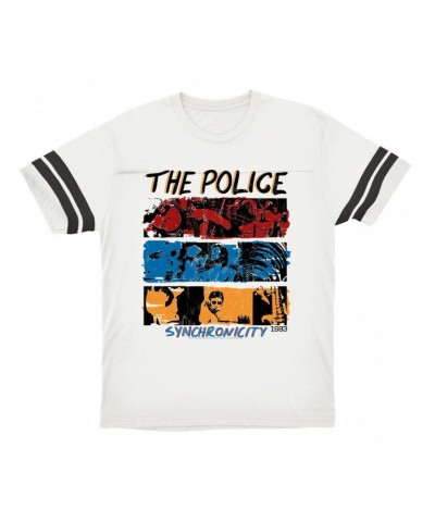 The Police T-Shirt | 1983 Synchronicity Tour Distressed Football Shirt $15.82 Shirts