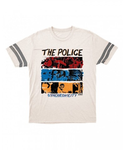 The Police T-Shirt | 1983 Synchronicity Tour Distressed Football Shirt $15.82 Shirts