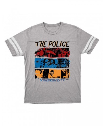 The Police T-Shirt | 1983 Synchronicity Tour Distressed Football Shirt $15.82 Shirts