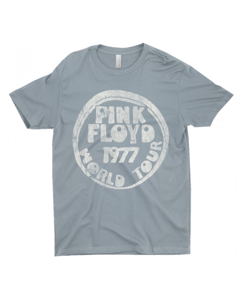 Pink Floyd T-Shirt | World Tour 1977 Reissue Design Distressed Shirt $9.48 Shirts