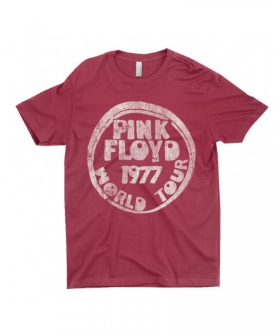 Pink Floyd T-Shirt | World Tour 1977 Reissue Design Distressed Shirt $9.48 Shirts