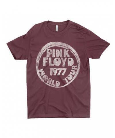 Pink Floyd T-Shirt | World Tour 1977 Reissue Design Distressed Shirt $9.48 Shirts