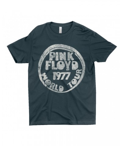 Pink Floyd T-Shirt | World Tour 1977 Reissue Design Distressed Shirt $9.48 Shirts