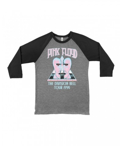 Pink Floyd 3/4 Sleeve Baseball Tee | Colorful Division Bell 1994 Tour Design Shirt $13.48 Shirts