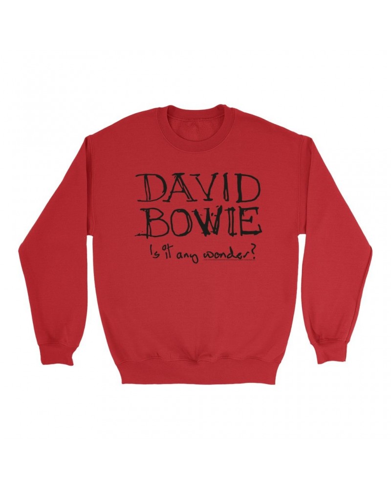 David Bowie Sweatshirt | Is It Any Wonder? Script Logo Sweatshirt $10.49 Sweatshirts