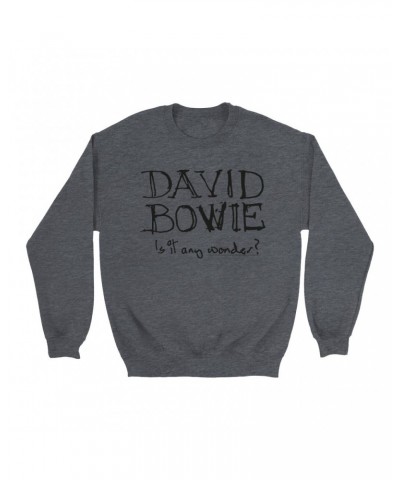 David Bowie Sweatshirt | Is It Any Wonder? Script Logo Sweatshirt $10.49 Sweatshirts