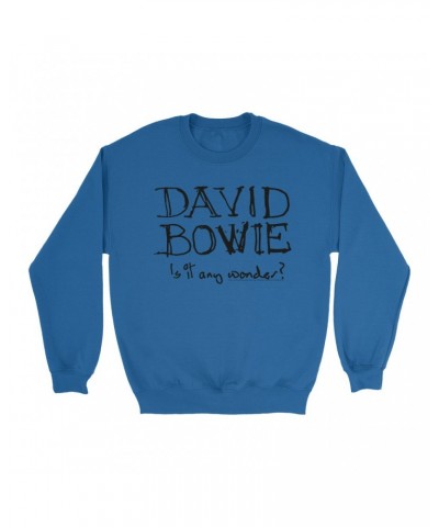 David Bowie Sweatshirt | Is It Any Wonder? Script Logo Sweatshirt $10.49 Sweatshirts