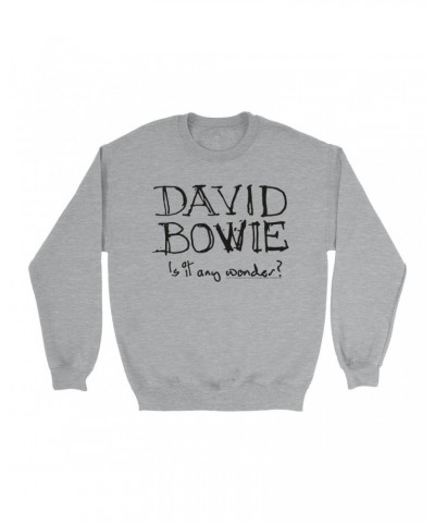 David Bowie Sweatshirt | Is It Any Wonder? Script Logo Sweatshirt $10.49 Sweatshirts