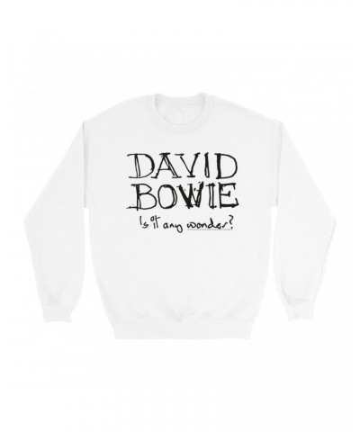 David Bowie Sweatshirt | Is It Any Wonder? Script Logo Sweatshirt $10.49 Sweatshirts