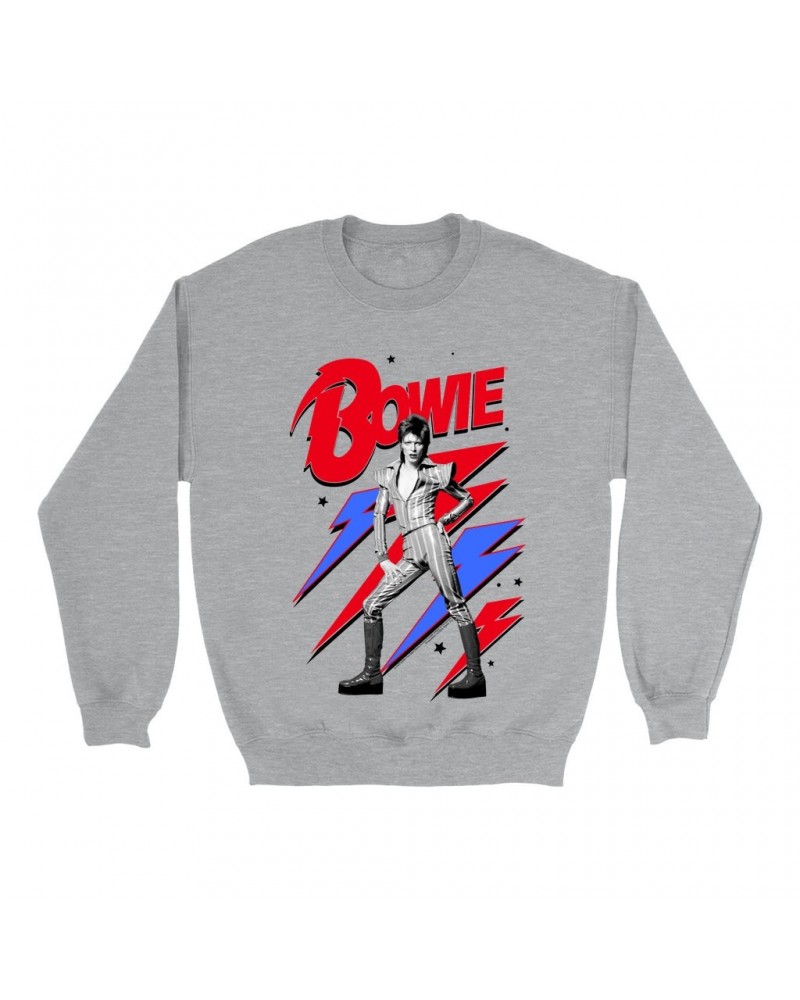 David Bowie Sweatshirt | Bolts Stars and Ziggy Stardust Sweatshirt $12.93 Sweatshirts