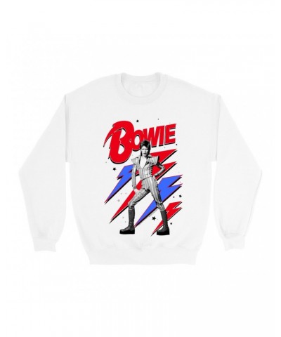 David Bowie Sweatshirt | Bolts Stars and Ziggy Stardust Sweatshirt $12.93 Sweatshirts