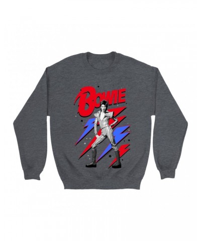 David Bowie Sweatshirt | Bolts Stars and Ziggy Stardust Sweatshirt $12.93 Sweatshirts