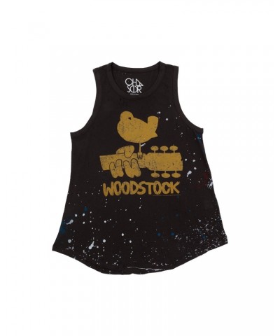 Woodstock Splattered Paint Logo Distressed Tank Top $2.30 Shirts