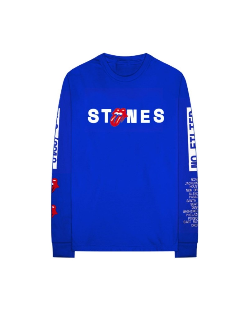 The Rolling Stones 2019 No Filter Art Blue Longsleeve Shirt $23.00 Shirts