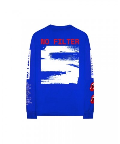 The Rolling Stones 2019 No Filter Art Blue Longsleeve Shirt $23.00 Shirts